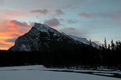 18 Mount Rundle At Sunrise From Bow River Bridge In Banff In Winter.jpg